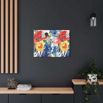 Abstract Flora Stretched Canvas Wall Art