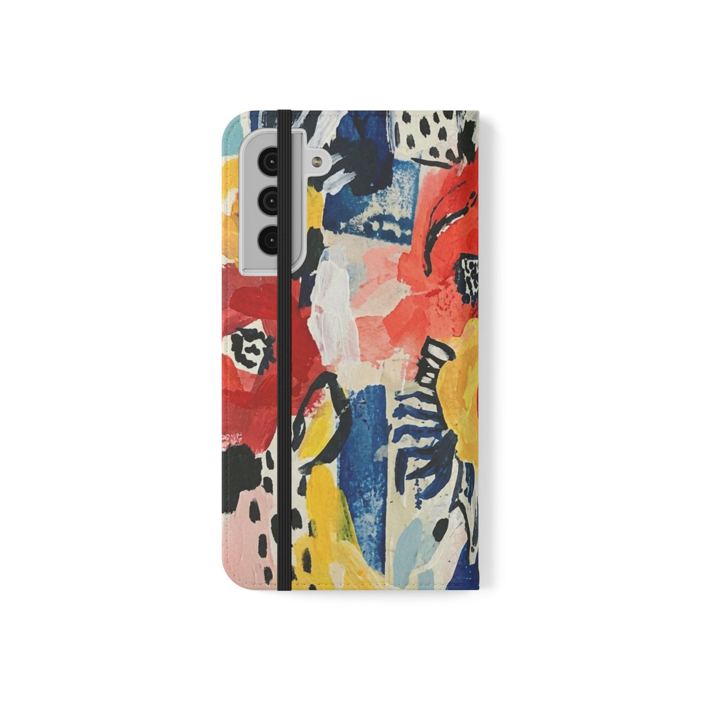 Abstract Flora Vegan Leather Flip Case