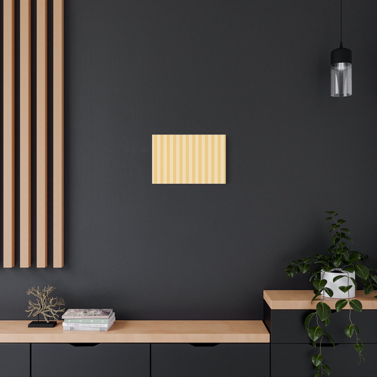Buttercup Stripe Stretched Canvas Wall Art