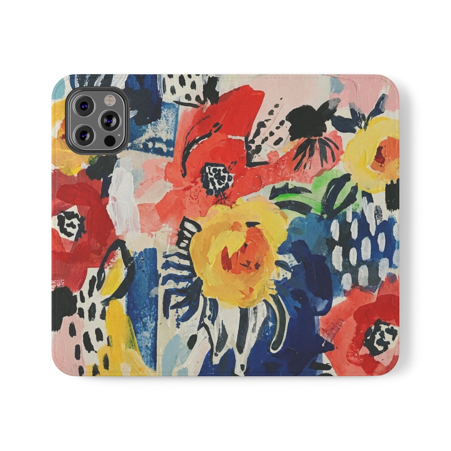Abstract Flora Vegan Leather Flip Case