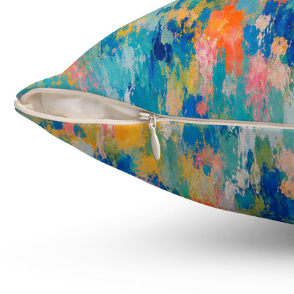 Chromatic Meadow Square Throw Pillow
