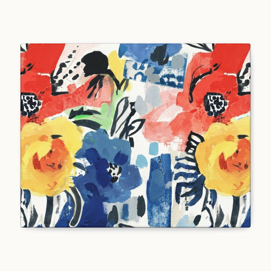 Abstract Flora Stretched Canvas Wall Art