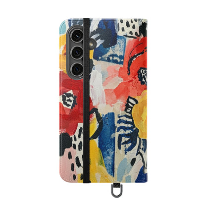Abstract Flora Vegan Leather Flip Case