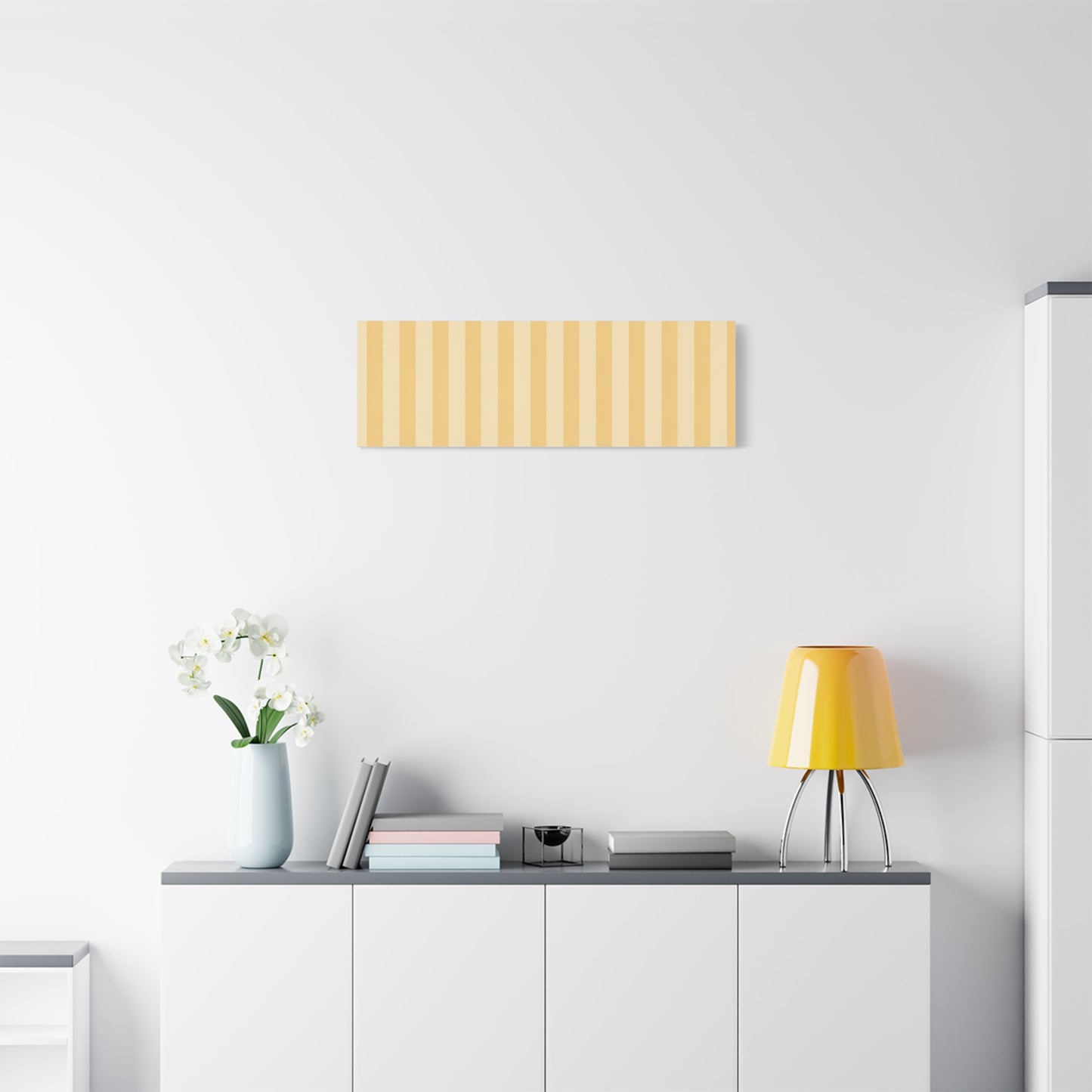 Buttercup Stripe Stretched Canvas Wall Art