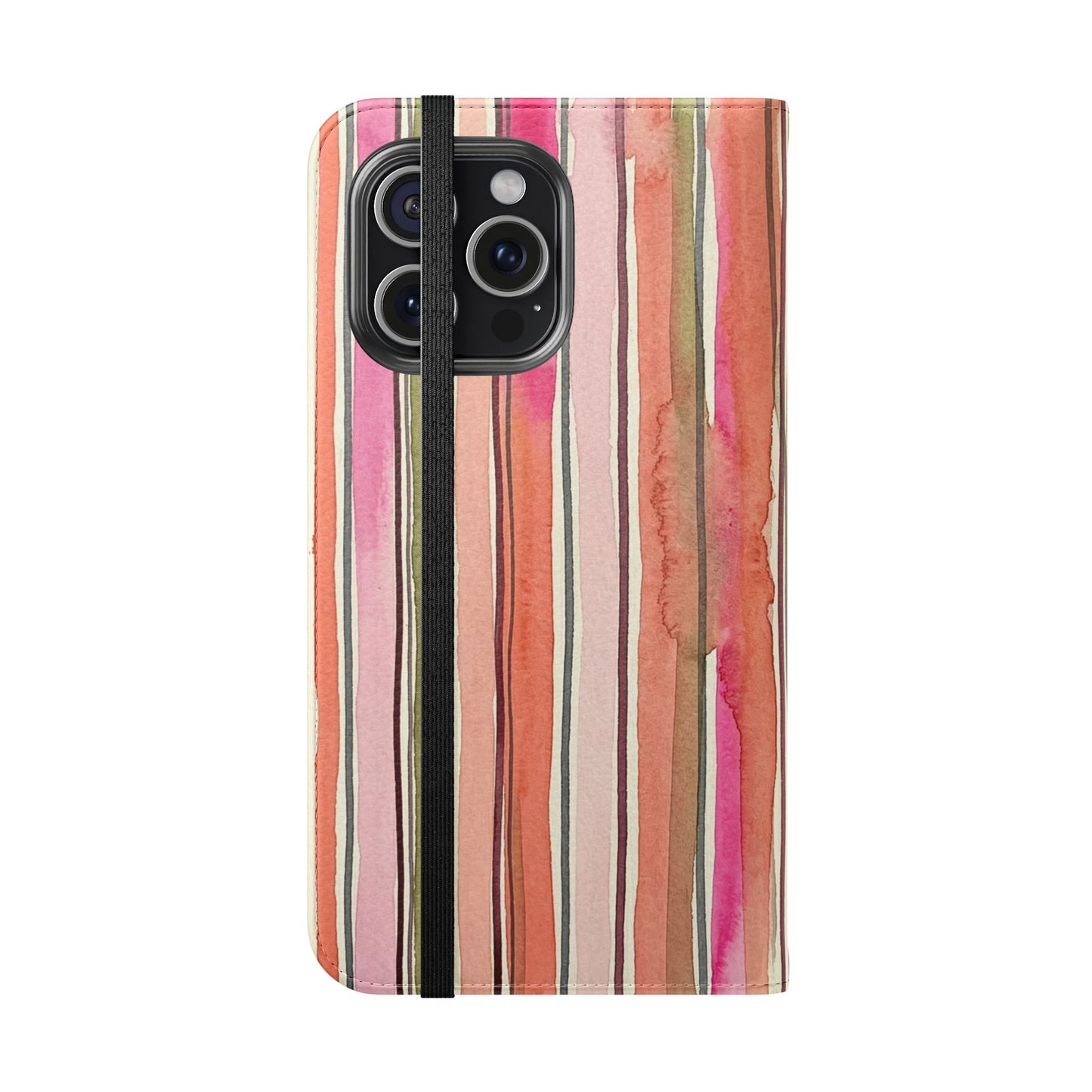 Summer Stripe Vegan Leather Flip Case