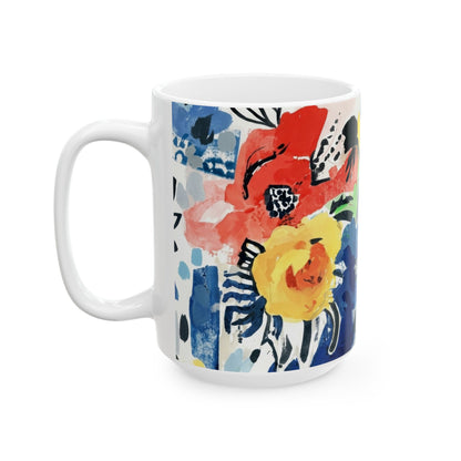 Abstract Flora Ceramic Mug