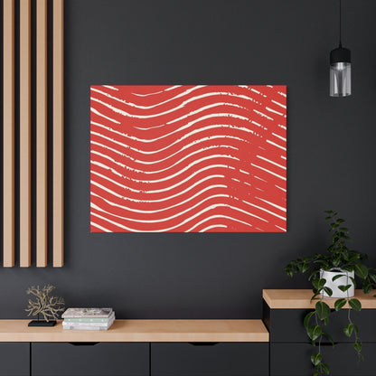 Scarlet Tide Stretched Canvas Wall Art