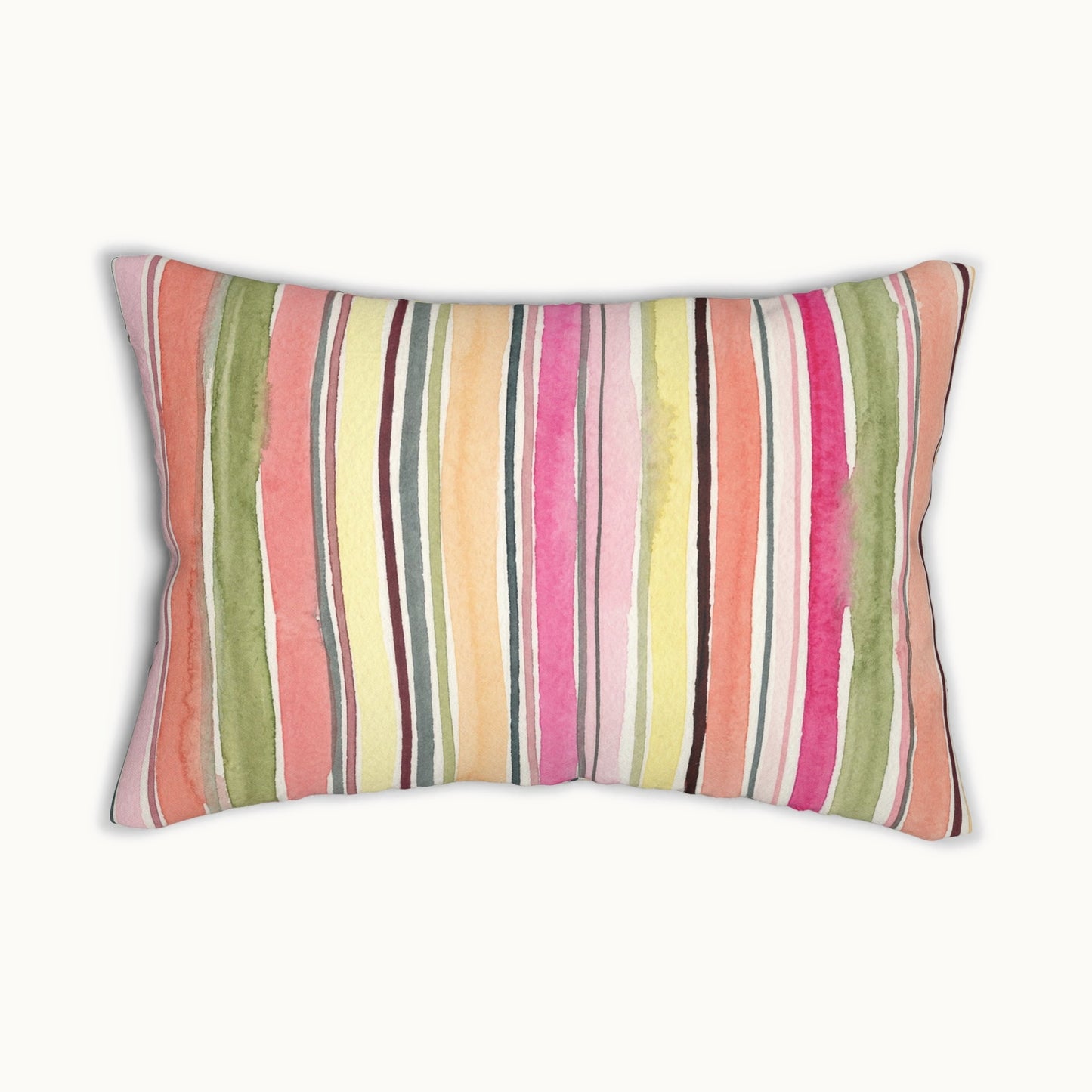 Summer Stripe Rectangular Throw Pillow