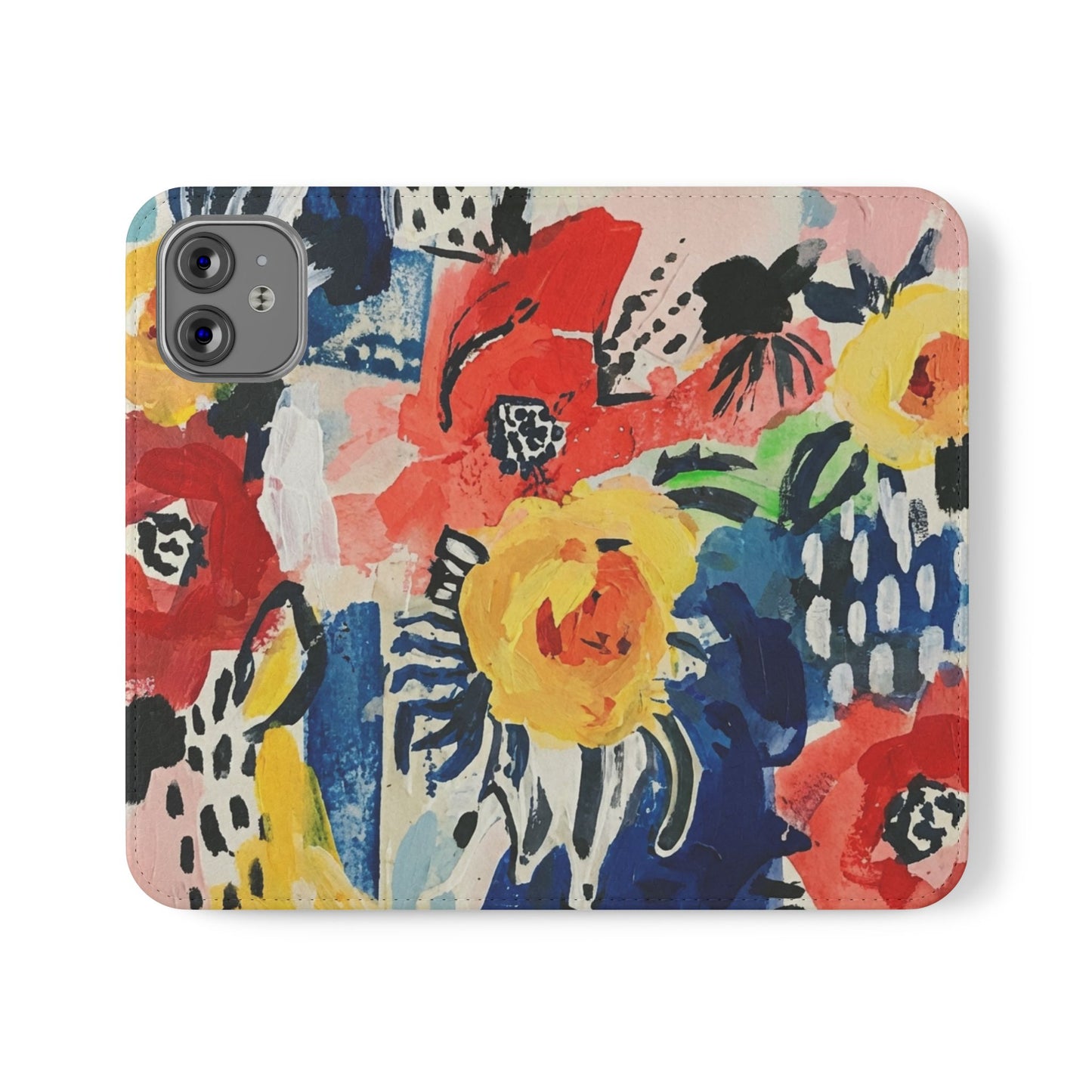 Abstract Flora Vegan Leather Flip Case