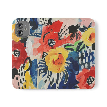 Abstract Flora Vegan Leather Flip Case