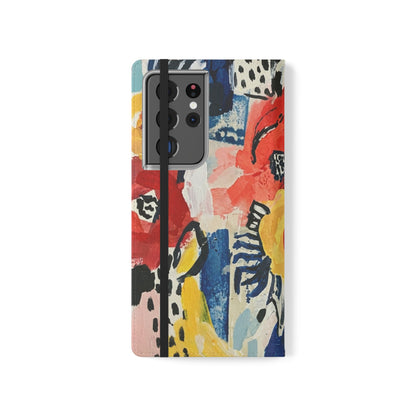 Abstract Flora Vegan Leather Flip Case