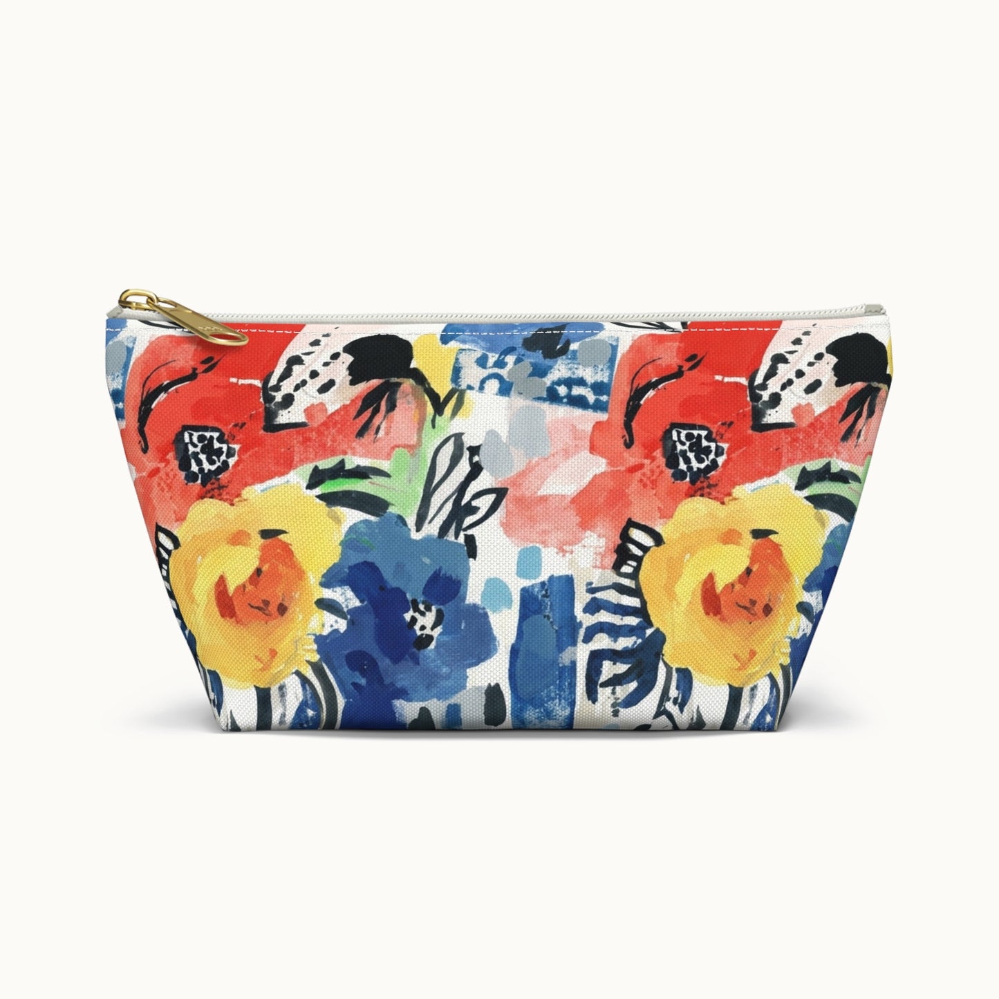 Abstract Flora Accessory Pouch