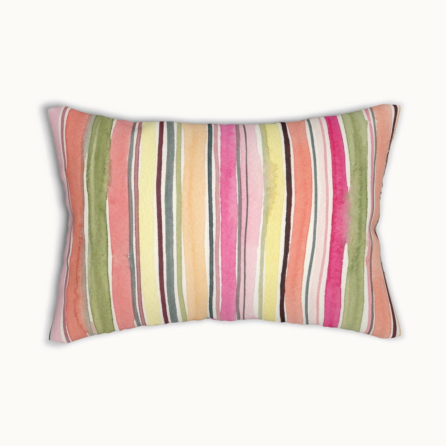 Summer Stripe Rectangular Throw Pillow
