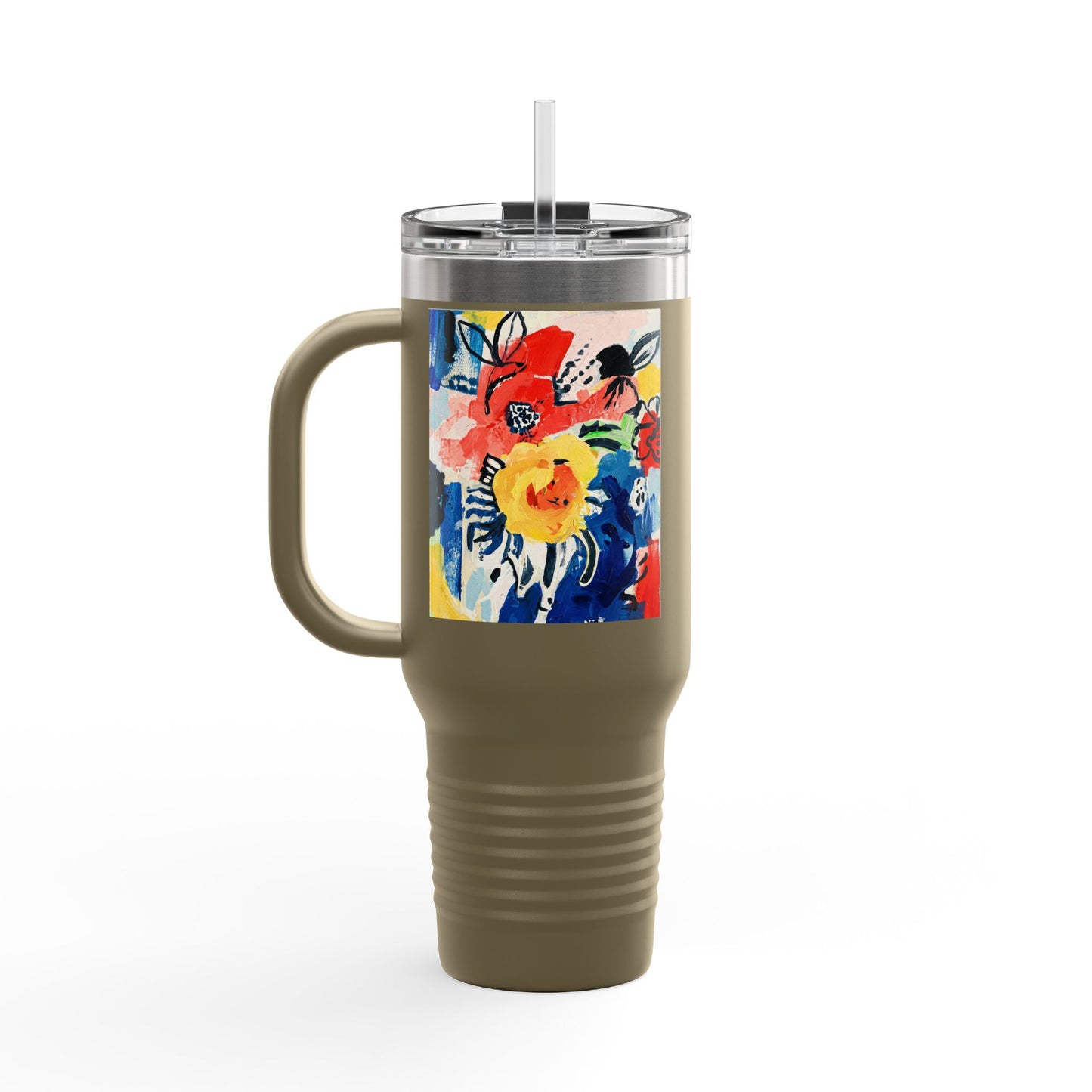 Abstract Flora 40oz Insulated Travel Mug
