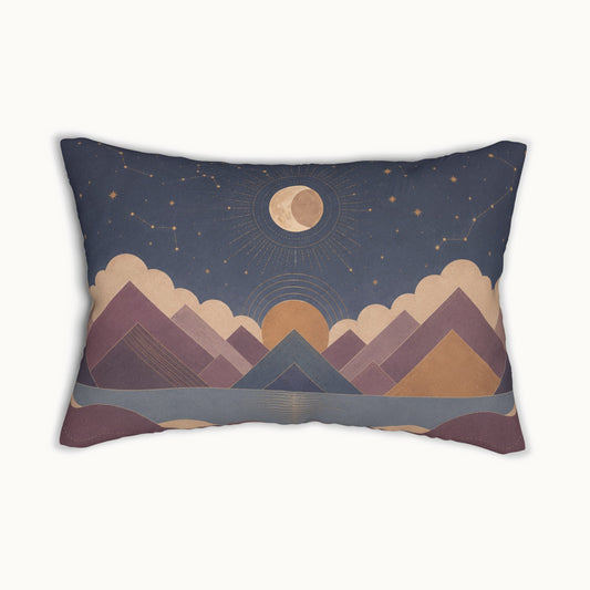 Celestial Vale Rectangular Throw Pillow