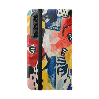 Abstract Flora Vegan Leather Flip Case