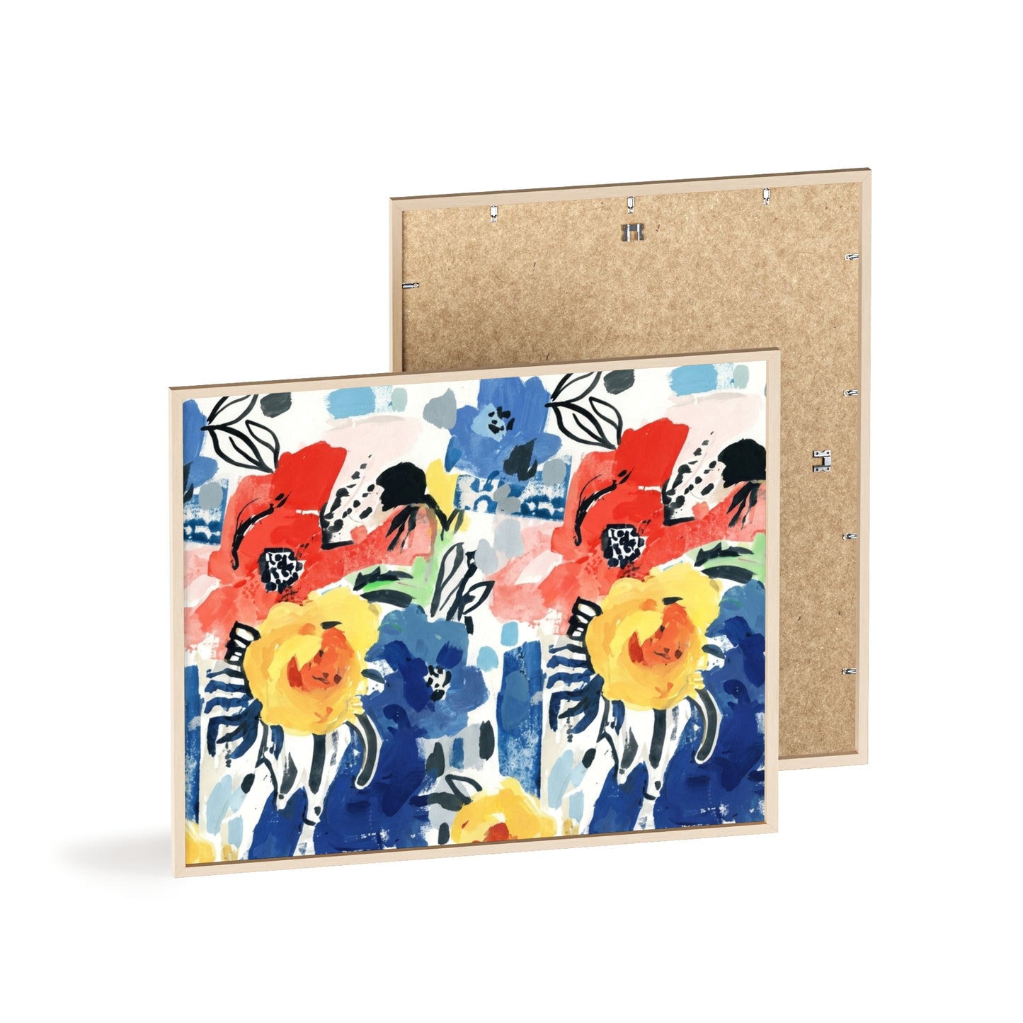 Abstract Flora Wood Framed Posters