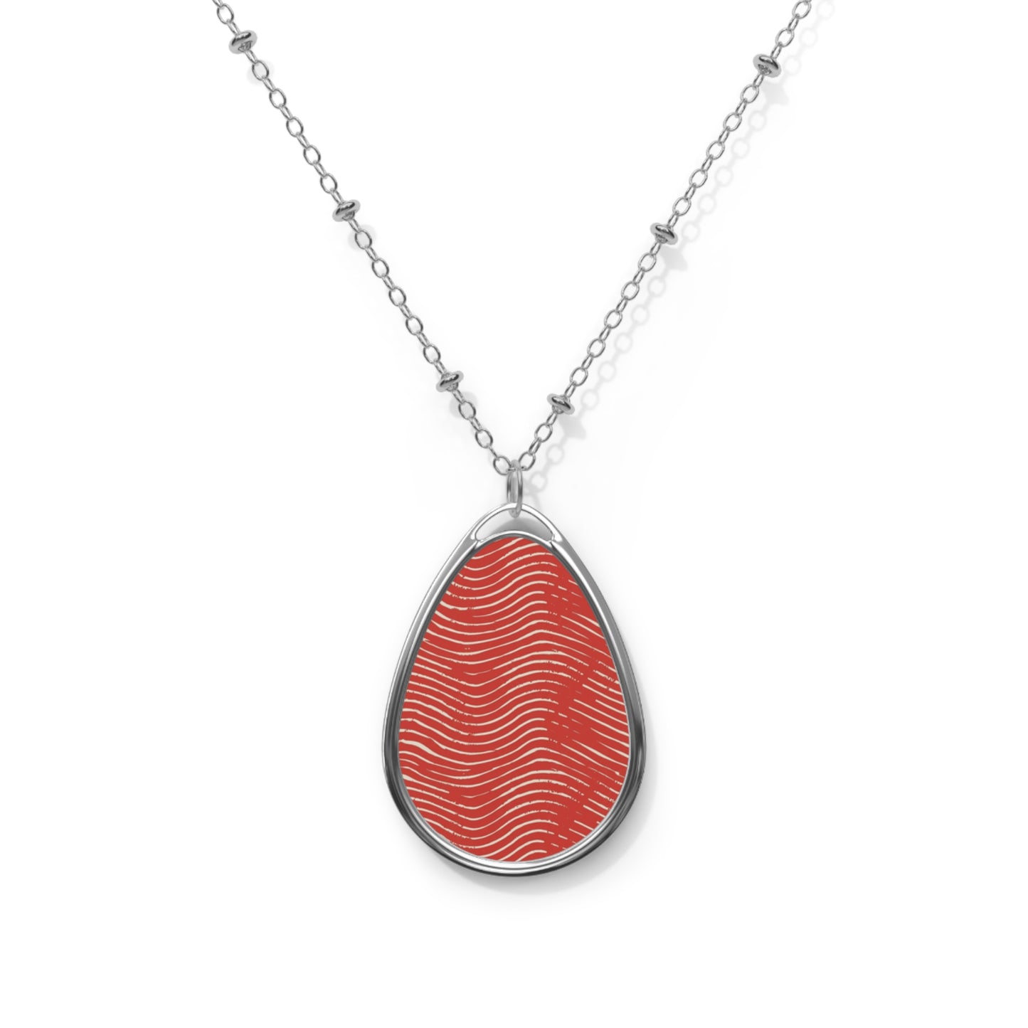Scarlet Tide Oval Necklace