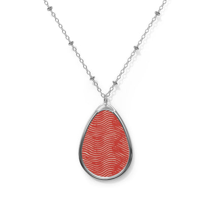 Scarlet Tide Oval Necklace