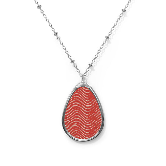 Scarlet Tide Oval Necklace
