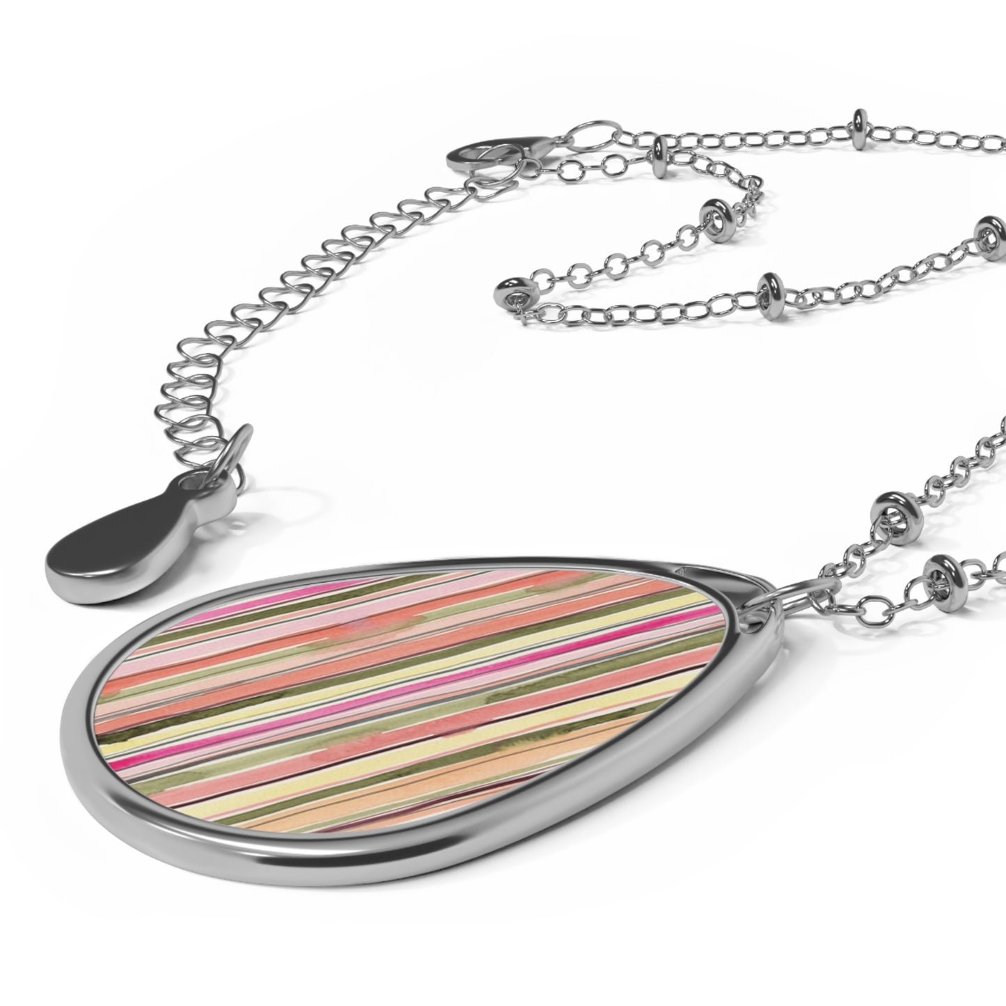 Summer Stripe Oval Necklace