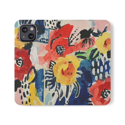 Abstract Flora Vegan Leather Flip Case
