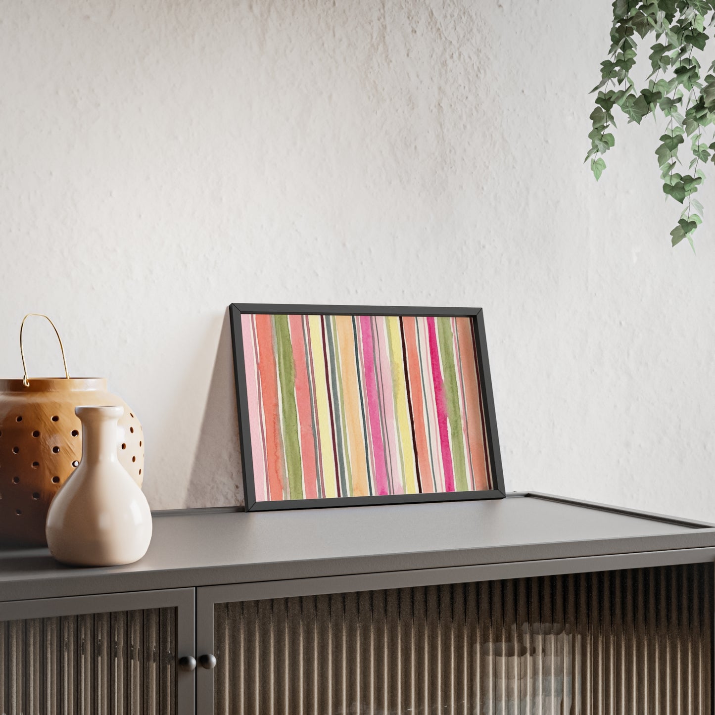 Summer Stripe Wood Framed Posters