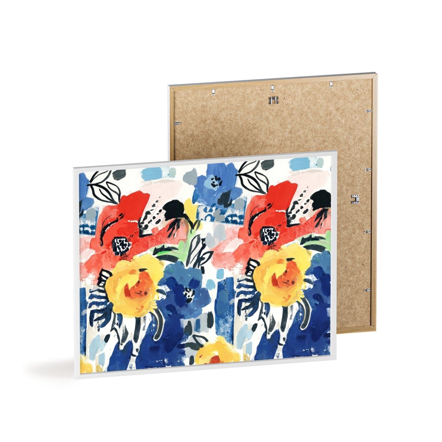 Abstract Flora Wood Framed Posters