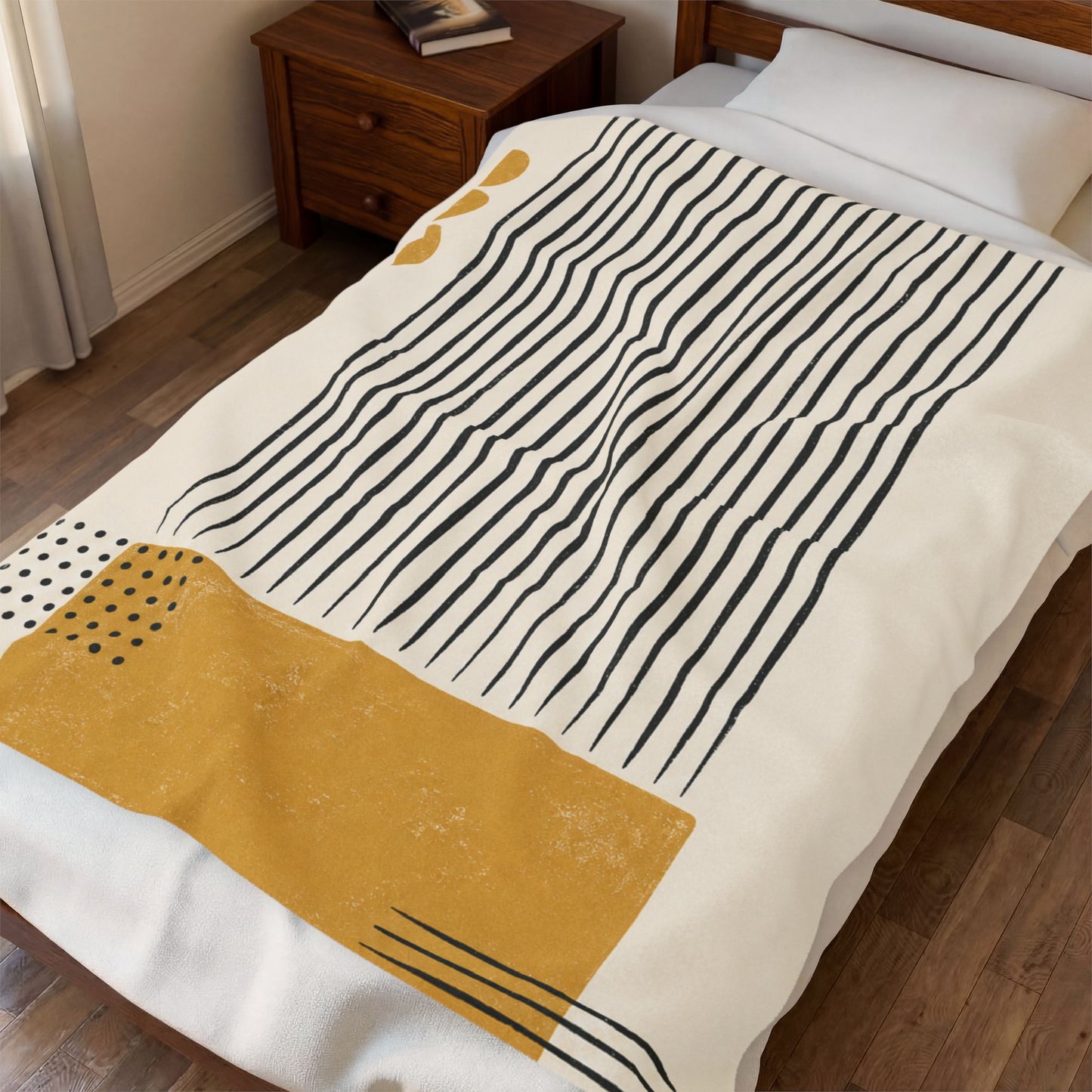 Ochre Cadence Velveteen Plush Blanket