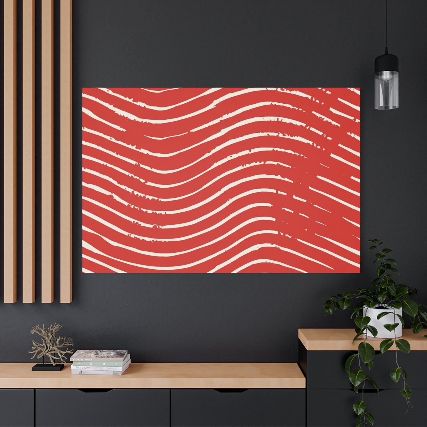 Scarlet Tide Stretched Canvas Wall Art