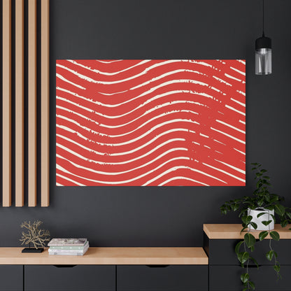 Scarlet Tide Stretched Canvas Wall Art