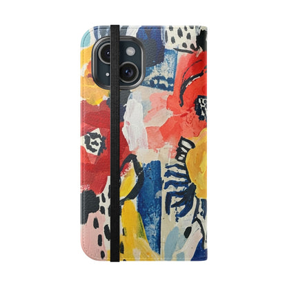 Abstract Flora Vegan Leather Flip Case