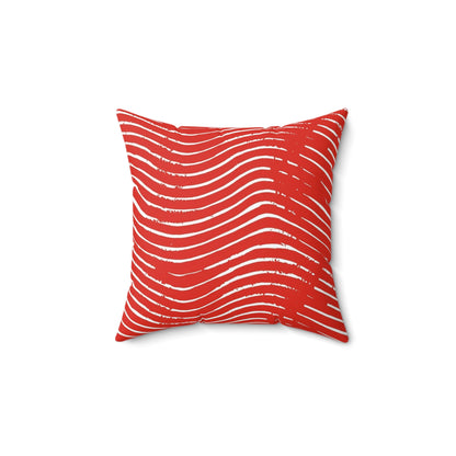 Scarlet Tide Square Throw Pillow