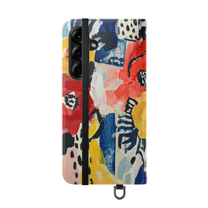 Abstract Flora Vegan Leather Flip Case