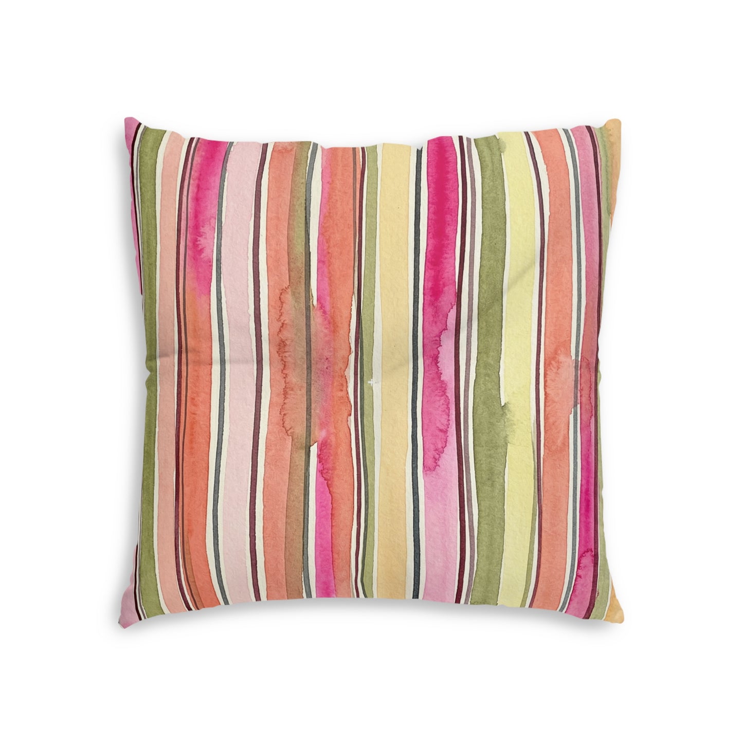 Summer Stripe Square Tufted Floor Pillow