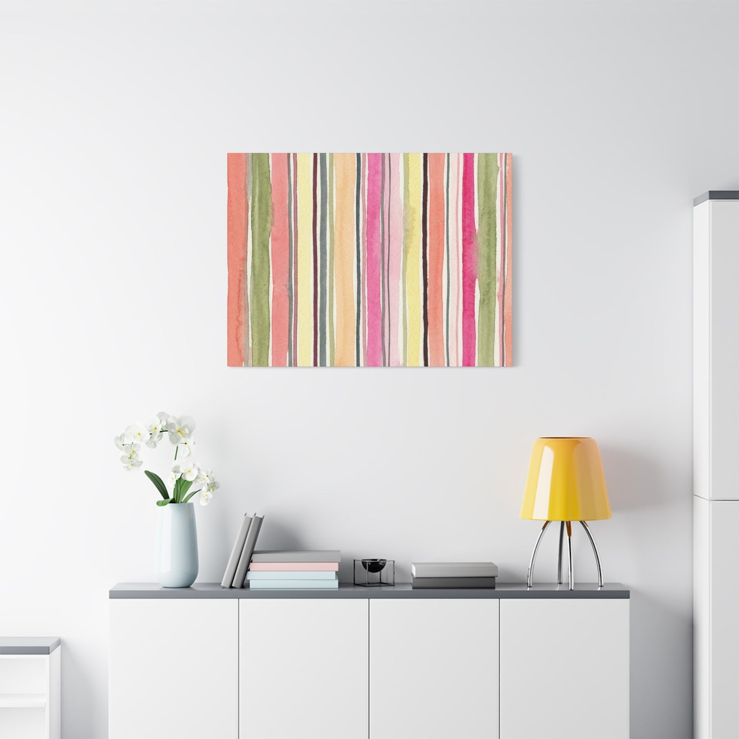 Summer Stripe Stretched Canvas Wall Art