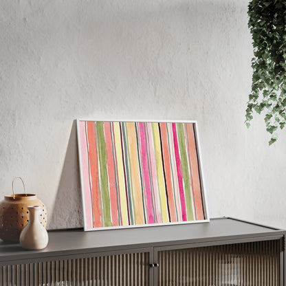 Summer Stripe Wood Framed Posters