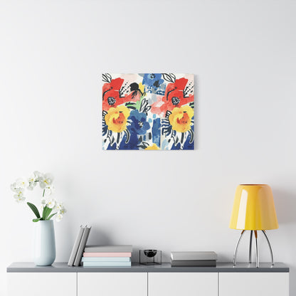 Abstract Flora Stretched Canvas Wall Art