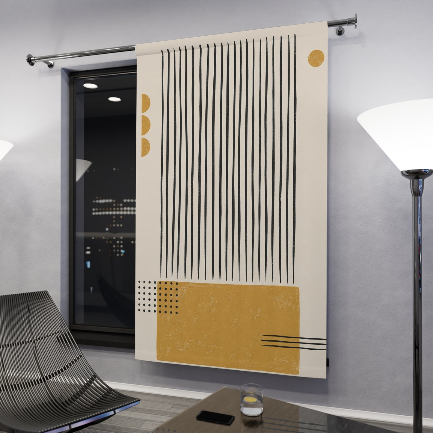 Ochre Cadence Window Curtain