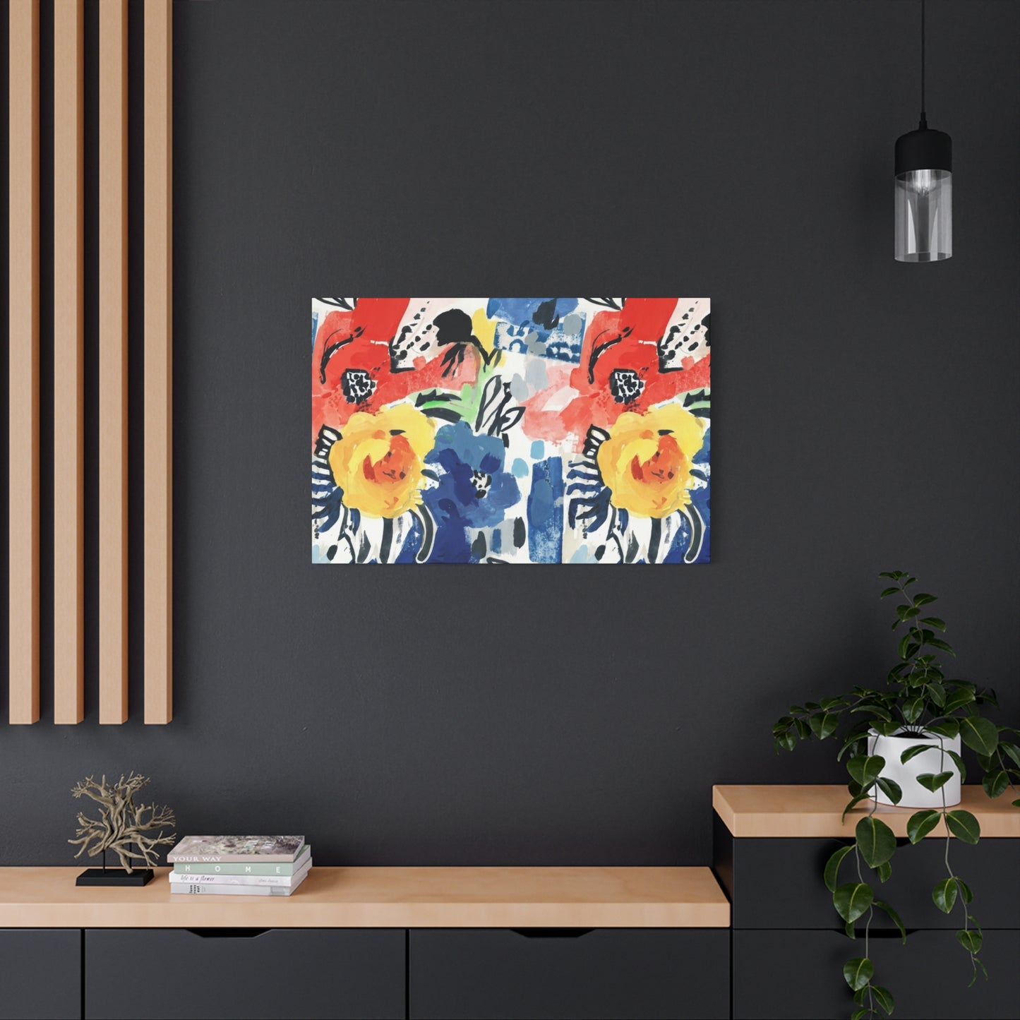 Abstract Flora Stretched Canvas Wall Art