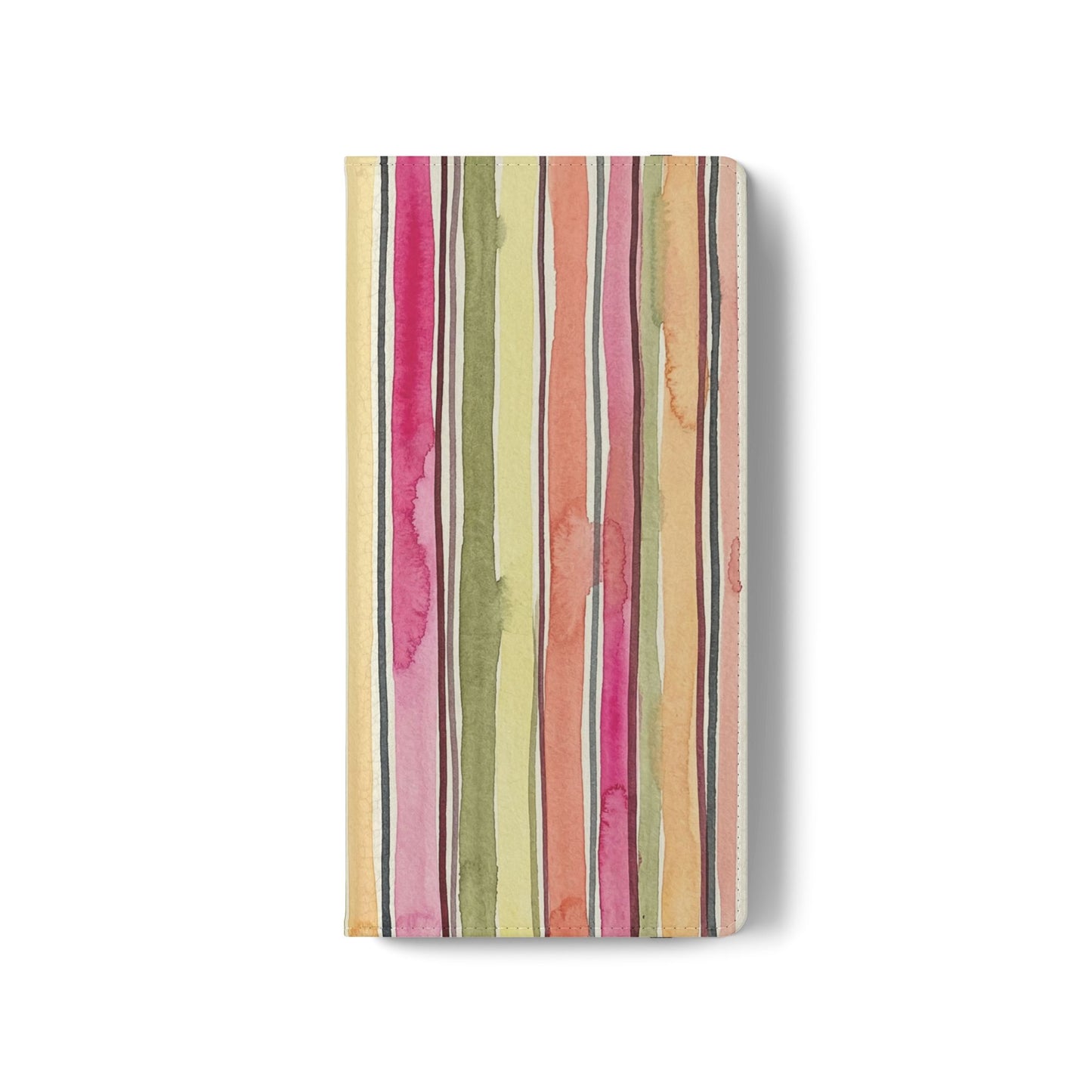Summer Stripe Vegan Leather Flip Case