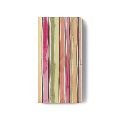 Summer Stripe Vegan Leather Flip Case