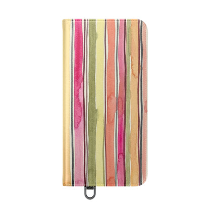 Summer Stripe Vegan Leather Flip Case