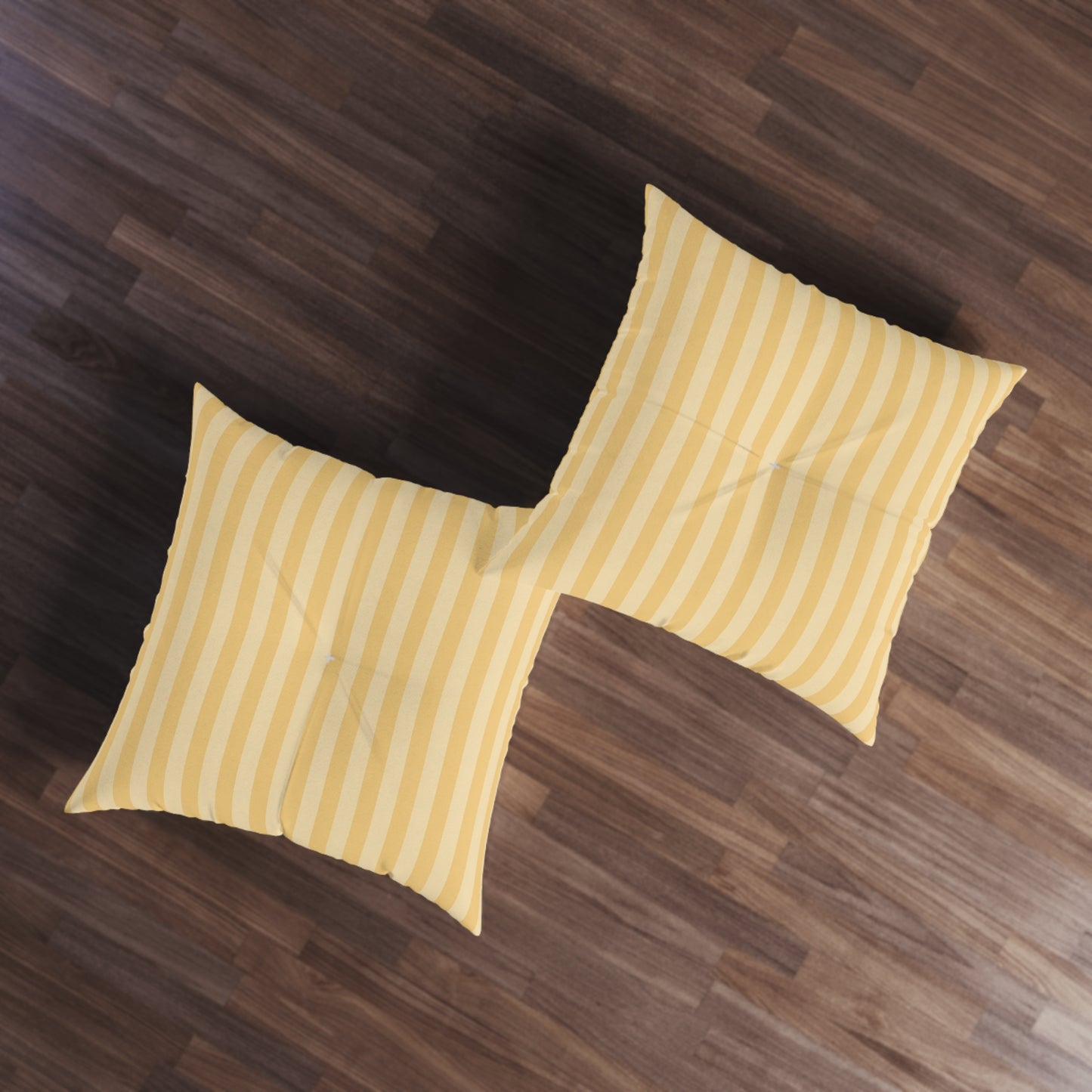 Buttercup Stripe Square Tufted Floor Pillow