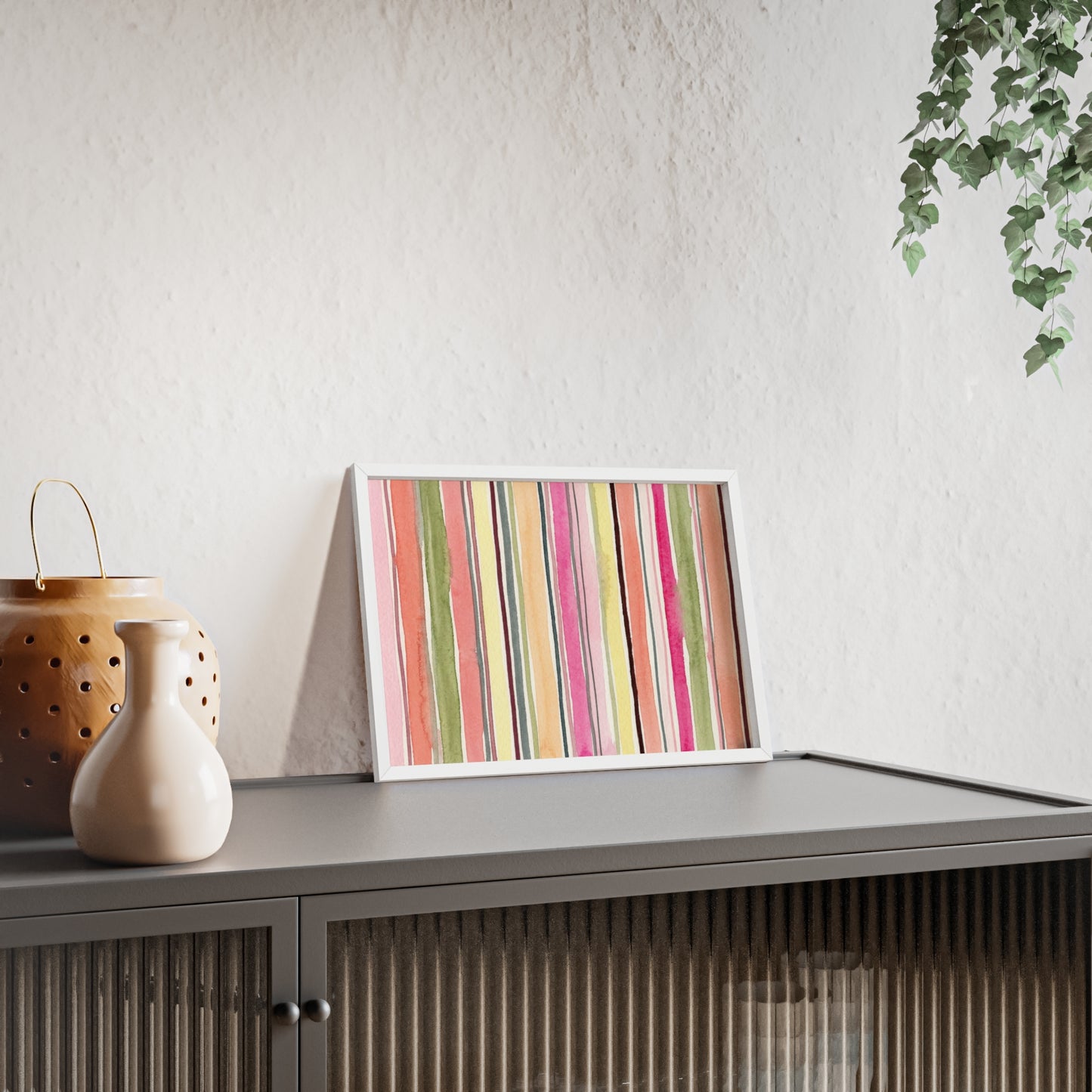 Summer Stripe Wood Framed Posters
