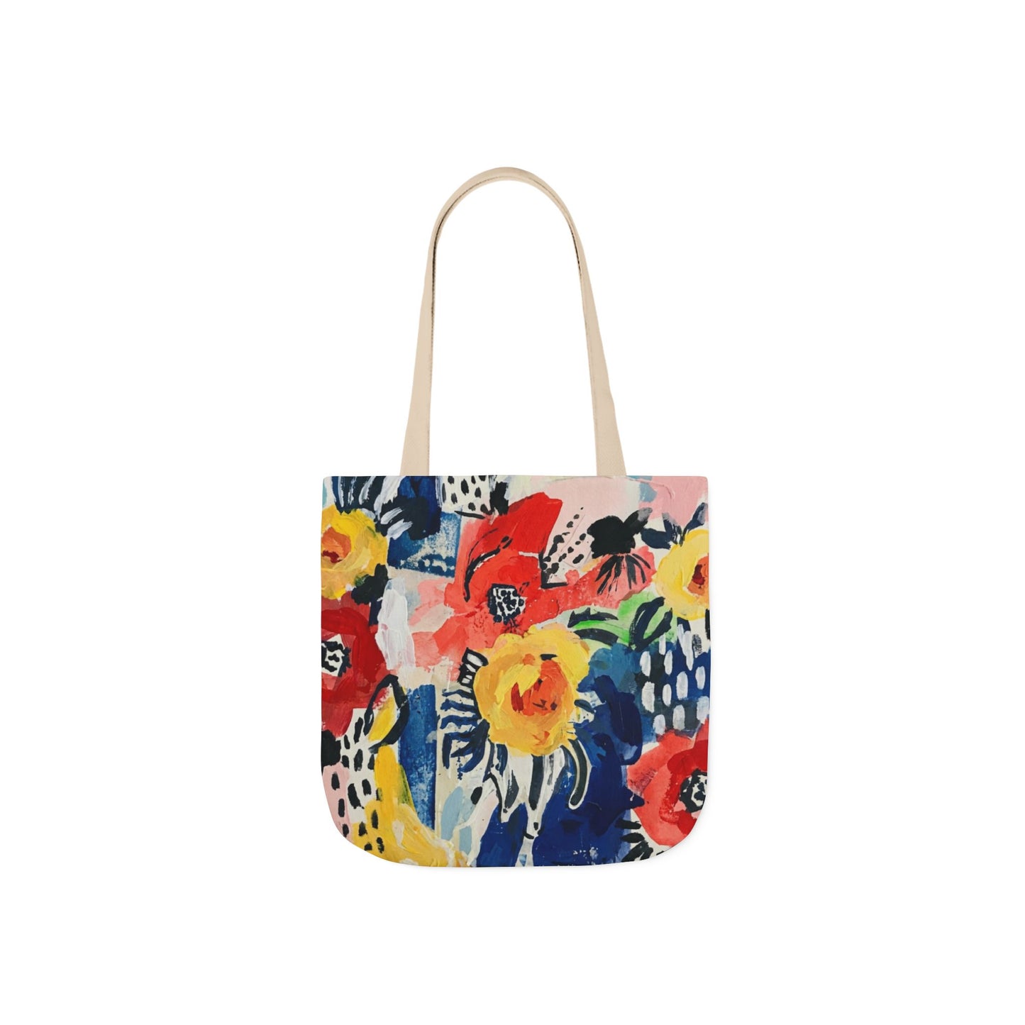 Abstract Flora Tote Bag with 5-Color Straps