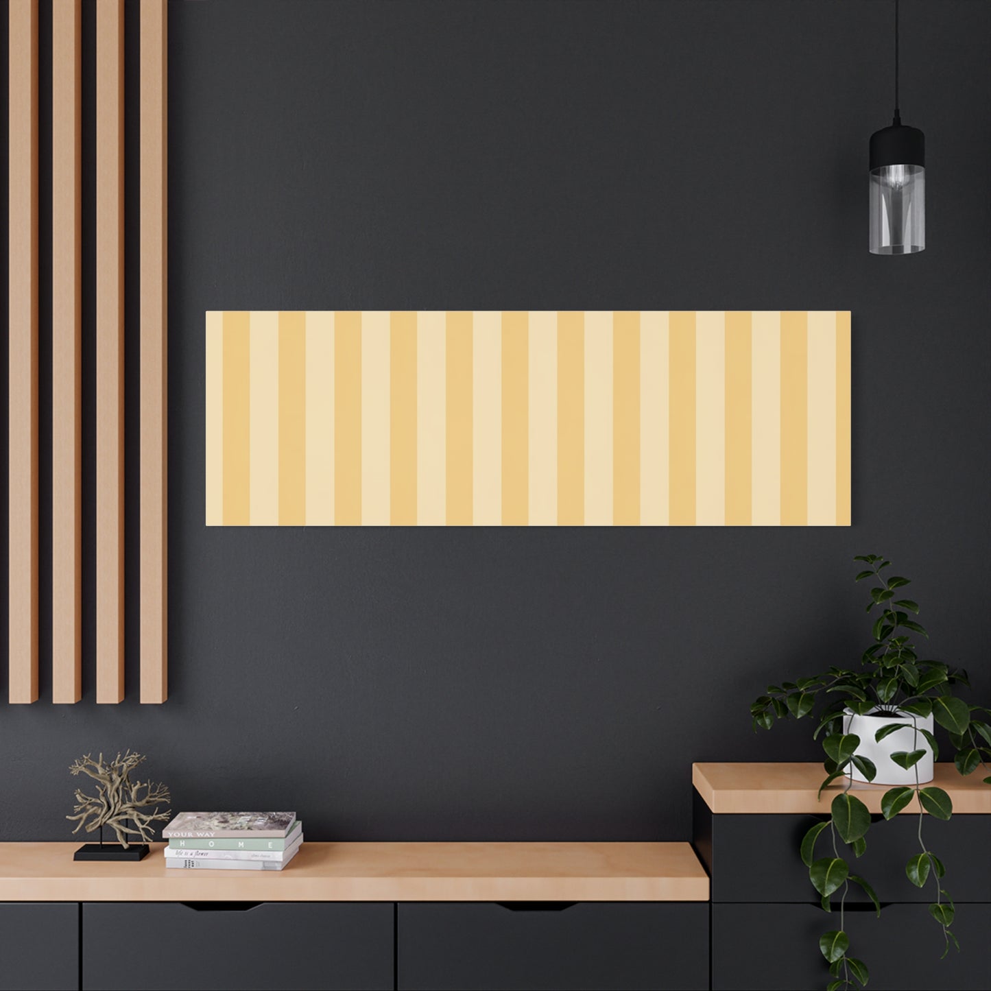 Buttercup Stripe Stretched Canvas Wall Art