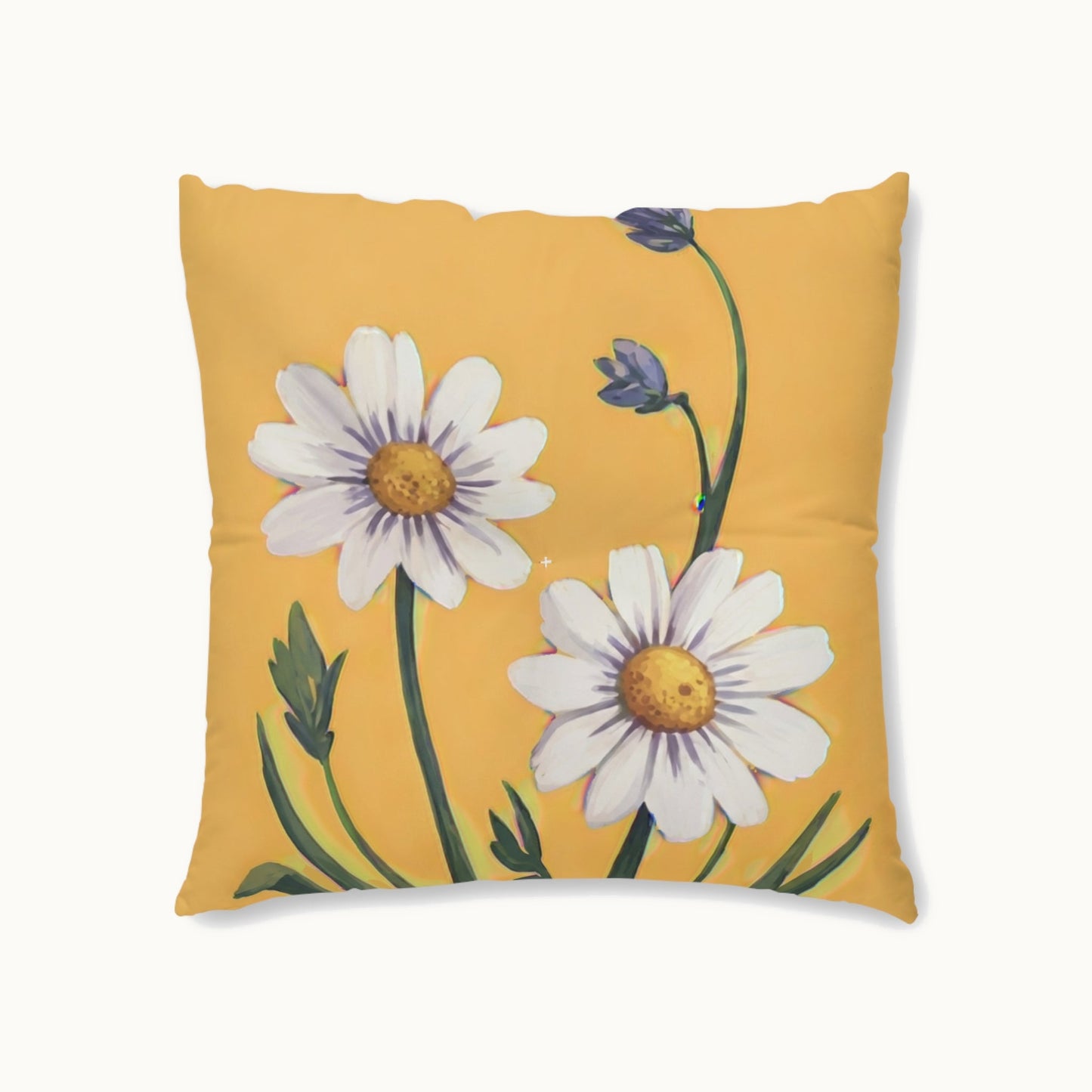 Spring Daisies Square Tufted Floor Pillow