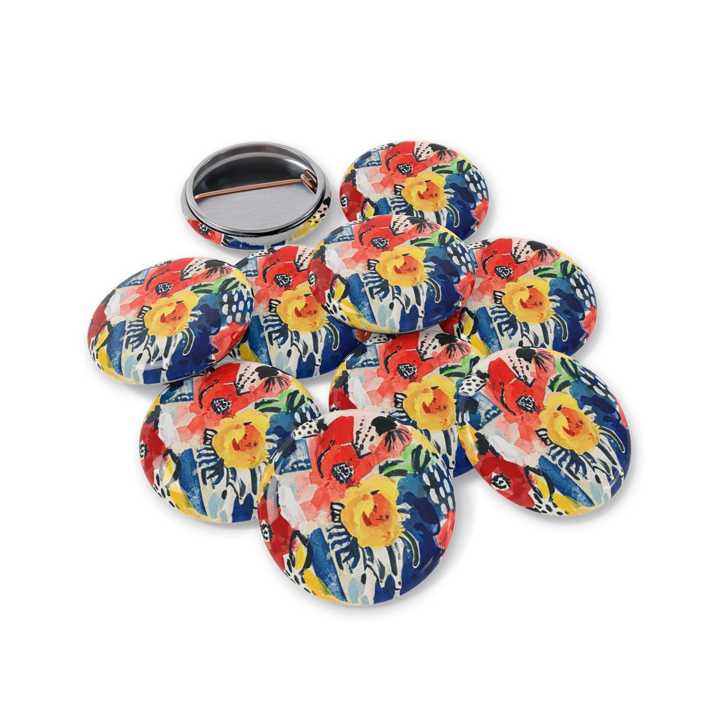 Abstract Flora Round Pins