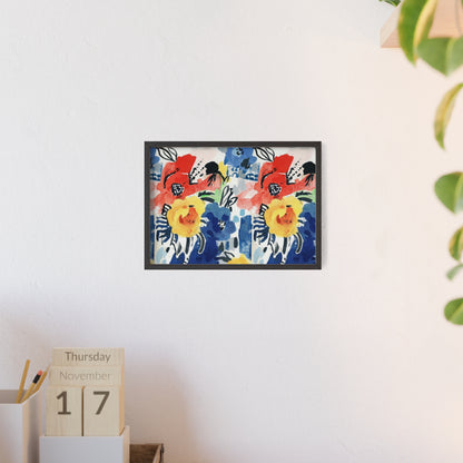 Abstract Flora Wood Framed Posters
